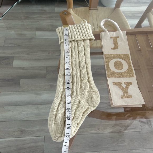 Cream Knitted Christmas Stocking Set - Picture 2 of 5